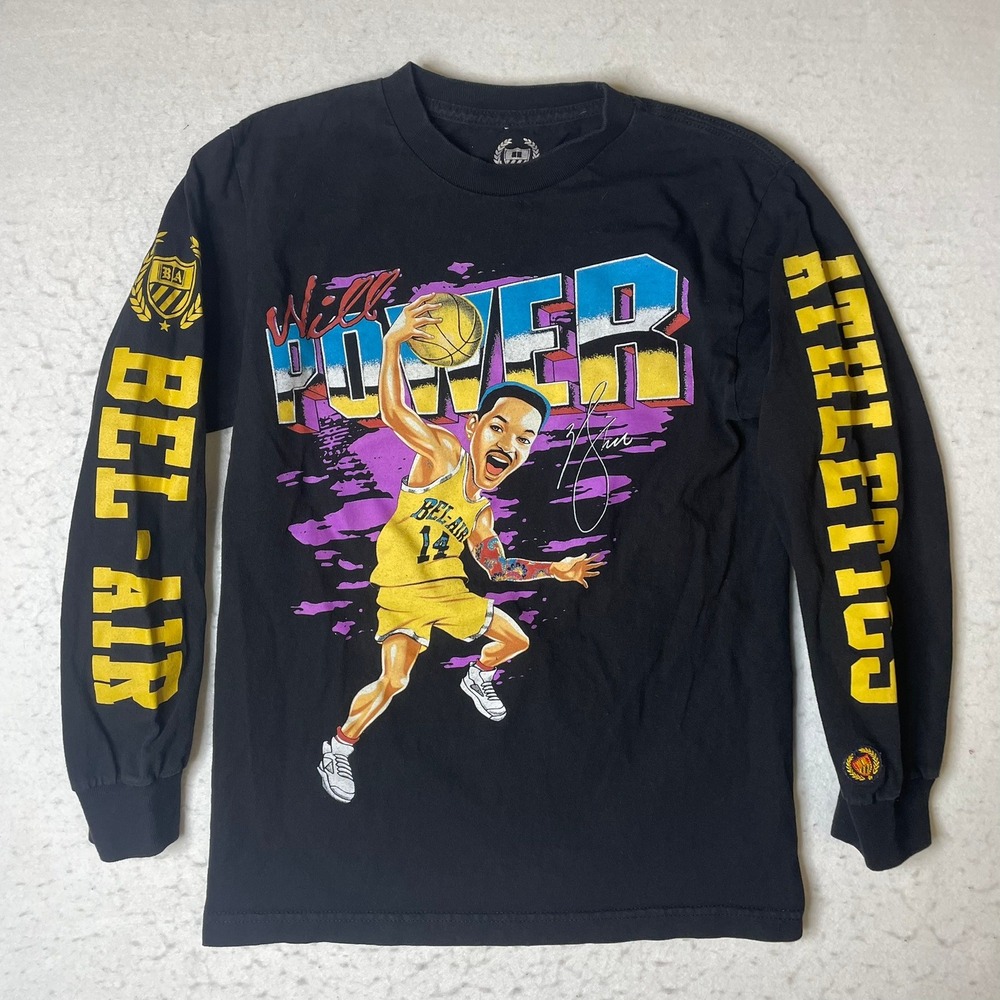 Fresh Prince Bel Air Athletics Will Smith Basketball Graphic Shirt Small Black‎